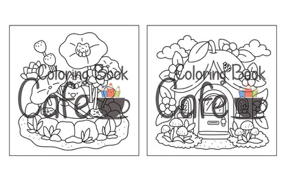 Tiny Gardens: Cute & Comfy Coloring Book for Adults and Teens Featuring Adorable