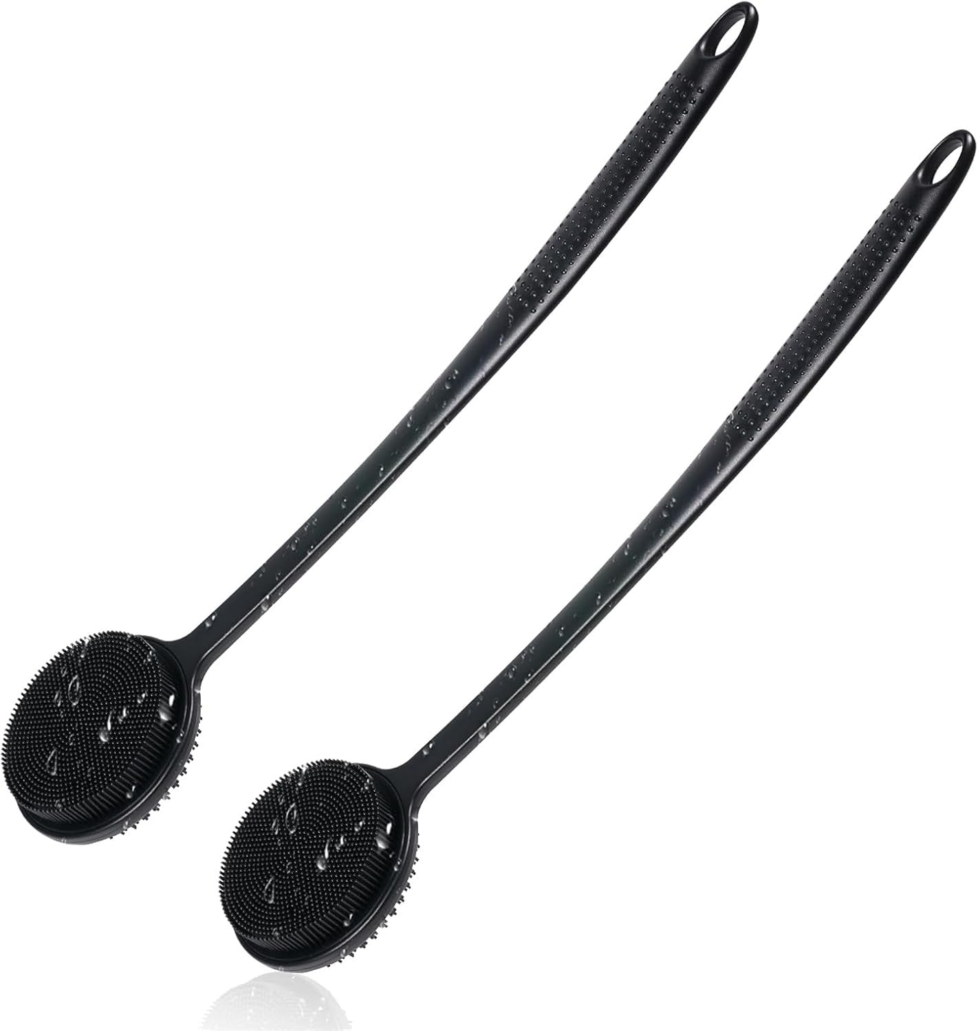 2 Pack Back Scrubber for Shower, 17In Lengthen Long Handle Body Brush, Double Si