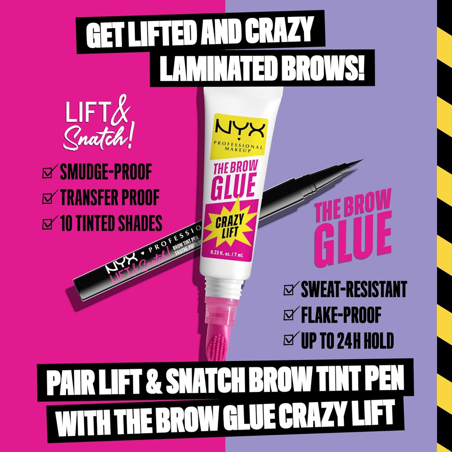 the Brow Glue Crazy Lift, Brow Lamination Gel with 16HR Strong Hold & Built-In S