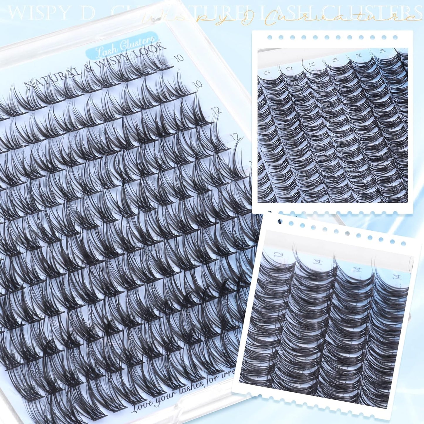 Natural Lash Clusters Wispy Eyelash Clusters 160 Pcs Individual Lashes D Curvatu