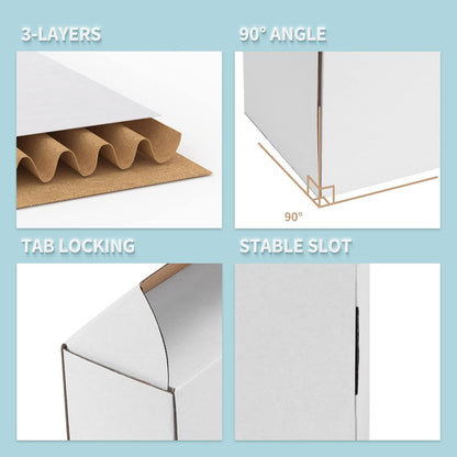 50 Pack 7X5X4 Shipping Boxes for Small Business Packing, White Corrugated Cardbo