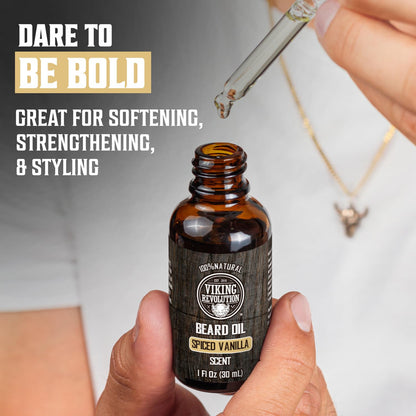 Spiced Vanilla Beard Oil for Men - Natural Mens Beard Oil with Argan and Jojoba