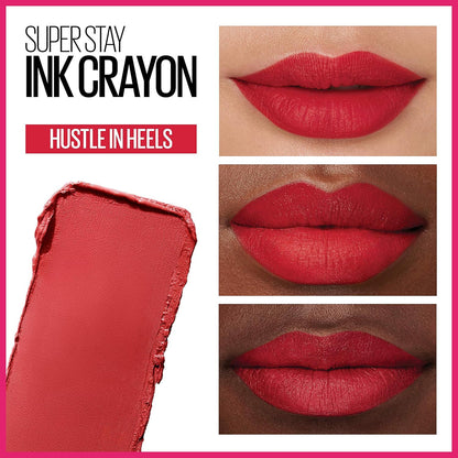 Super Stay Ink Crayon Lipstick Makeup, Precision Tip Matte Lip Crayon with Built