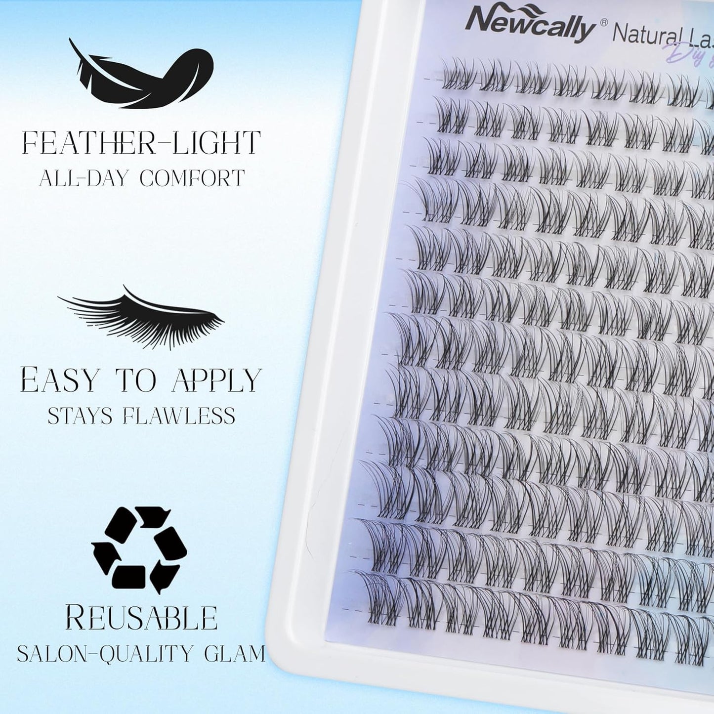 Natural Eyelash Clusters Lash Individuals DIY Lash Extension C-Curly Cluster Eye