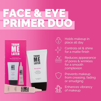 Thank Me Later Face & Eye Primer – Long-Lasting Matte Makeup Base, Pore Minimize