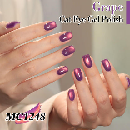 0.5 OZ Cat Eye Gel Polish with Magnet 15ML Holographic Glitter Shimmer Transluce