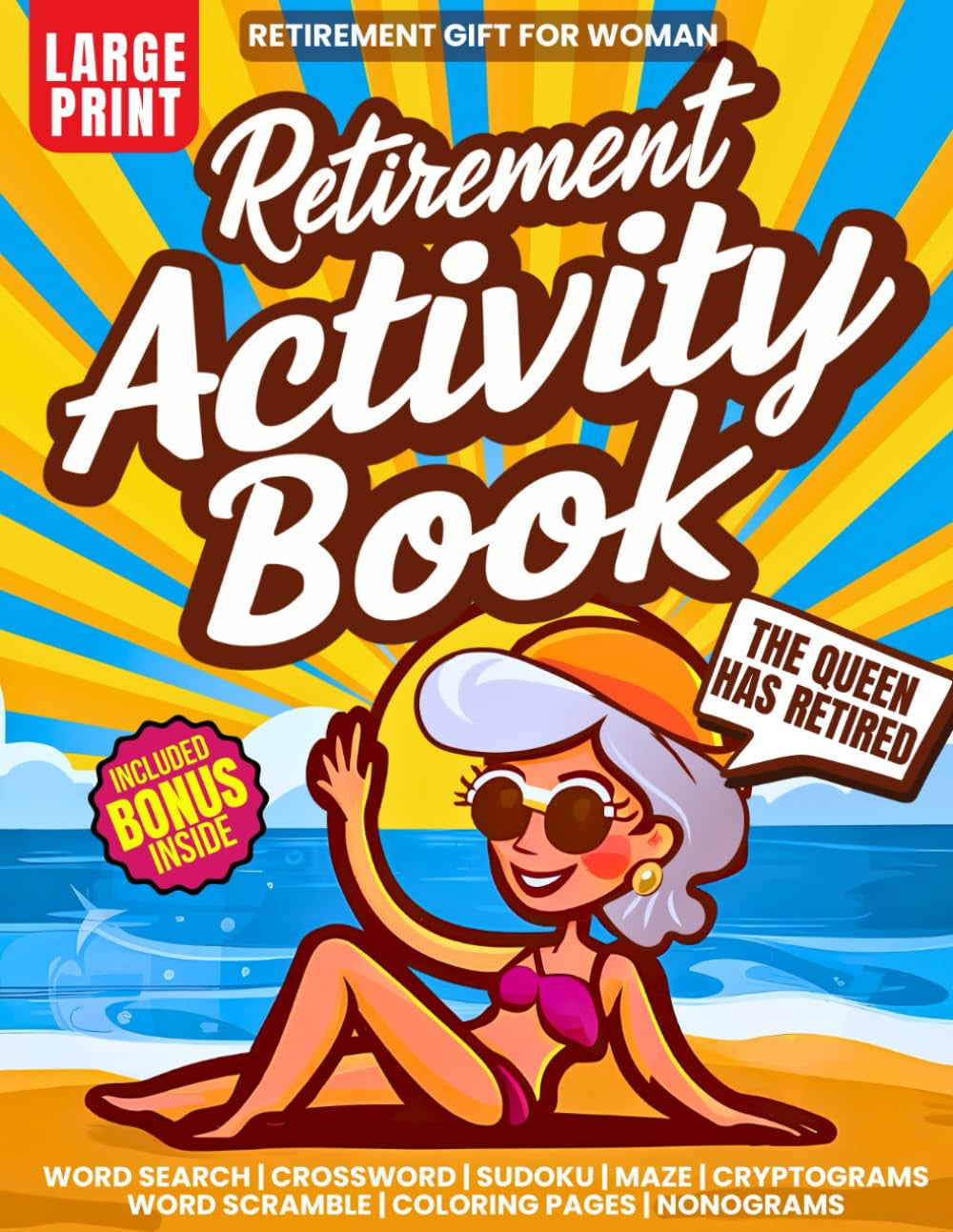 Retirement Gift for Woman: Funny Activity Book with 200+ Cool Puzzles and Ideas