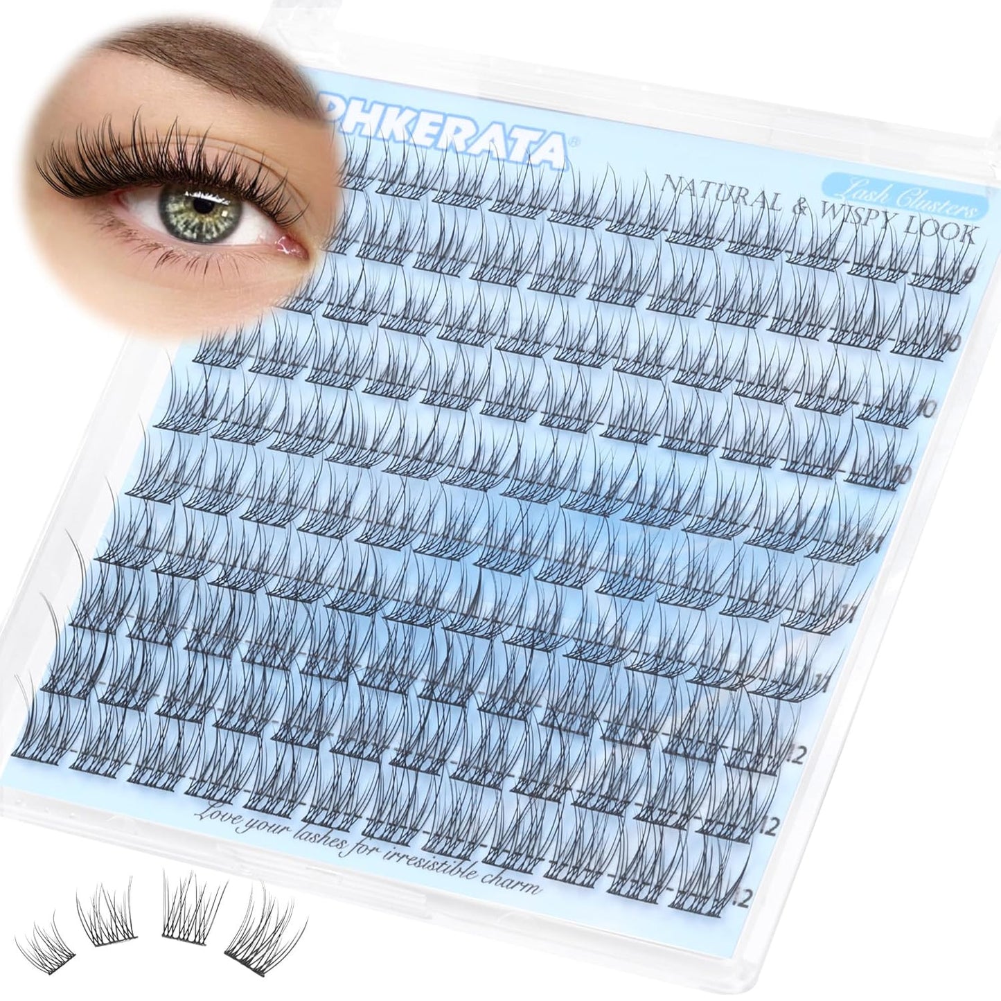 Natural Lash Clusters Wispy Cluster Eyelash Extensions 120 Pcs Individual Lashes