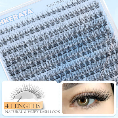Natural Lash Clusters Wispy Eyelash Clusters 200Pcs Lashes Clusters C Curvature