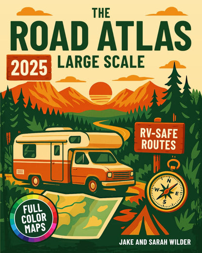 The Road Atlas Large Scale: Explore America’S Best RV Routes, Scenic Stops & Cam