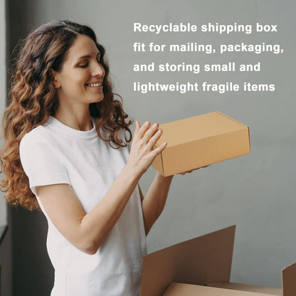 10X7X3 Inches Shipping Boxes Pack of 25, Corrugated Cardboard Box for Mailing Pa