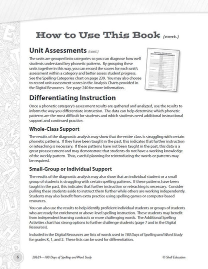 180 Days™: Reading, Vocabulary/Language for 1St Grade Practice Workbook for Clas