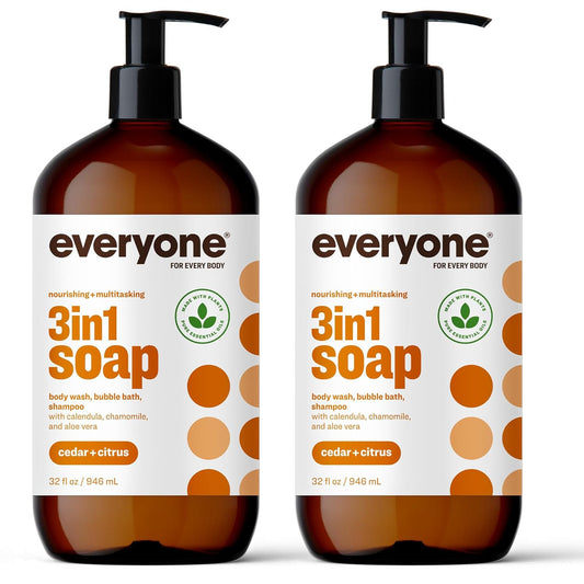 3-In-1 Soap, Body Wash, Bubble Bath, Shampoo, 32 Ounce (Pack of 2), Cedar and Ci