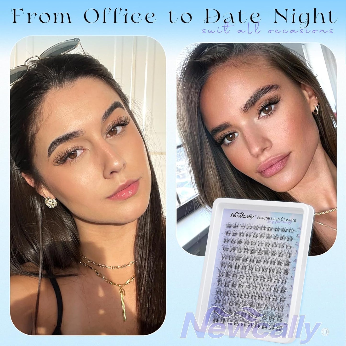 Natural Eyelash Clusters Lash Individuals DIY Lash Extension C-Curly Cluster Eye