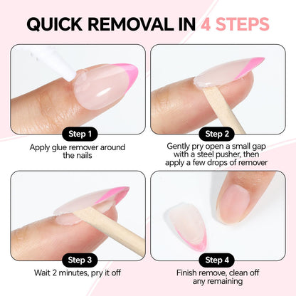 Nail Glue Remover for Press on Nails Semi Solid Nail Glue Acetone-Free, Not for