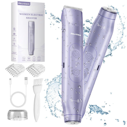 2 in 1 Women Electric Shaver Dual Head Bikini Trimmer for Women IPX7 Waterproof