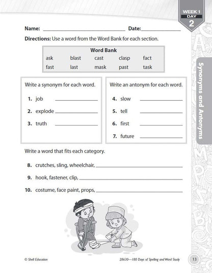 180 Days™: Reading, Vocabulary/Language for 2Nd Grade Practice Workbook for Clas