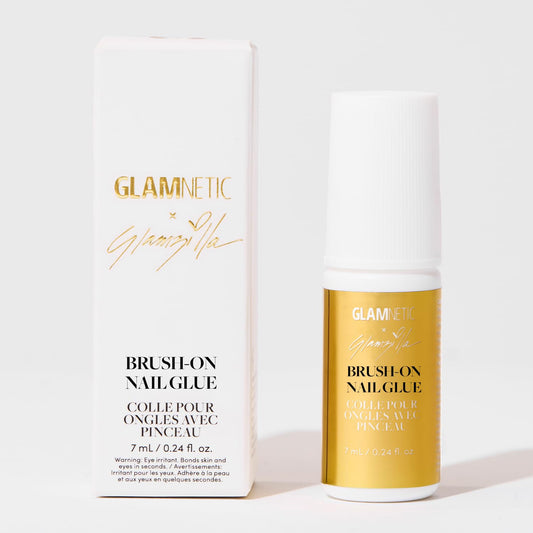 X GLAMZILLA Super Strong Brush on Nail Glue | Brush Tip Applicator, Mess Free, T