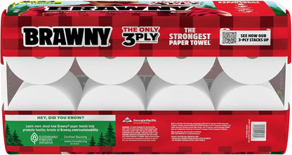 Tear-A-Square 3-Ply Paper Towels, 8 Triple Rolls = 24 Regular Rolls, Strong, Abs