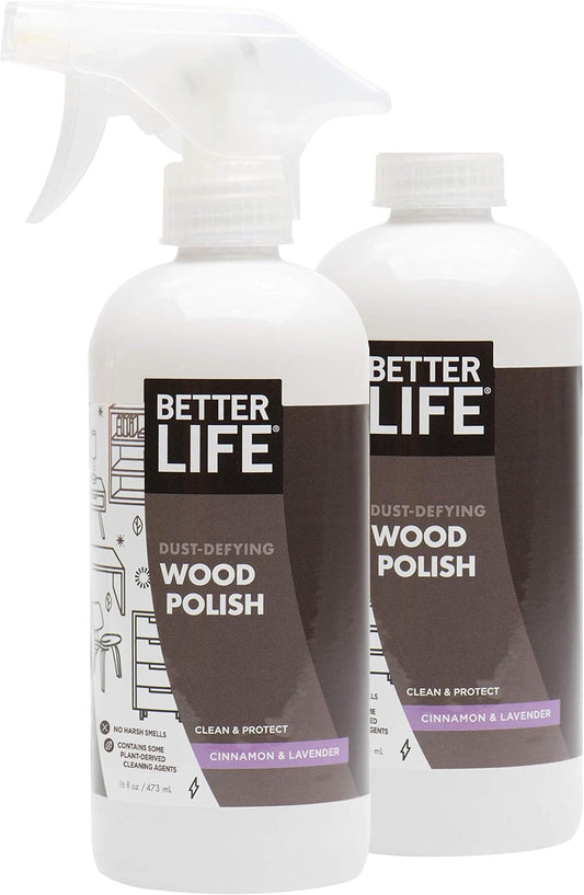 Wood Furniture Polish - Wood Cleaner & Dusting Spray for Tables, Banisters or Fl