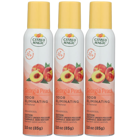 Odor Eliminating Air Freshener Spray, Georgia Peach, 3-Ounce, Pack of 3