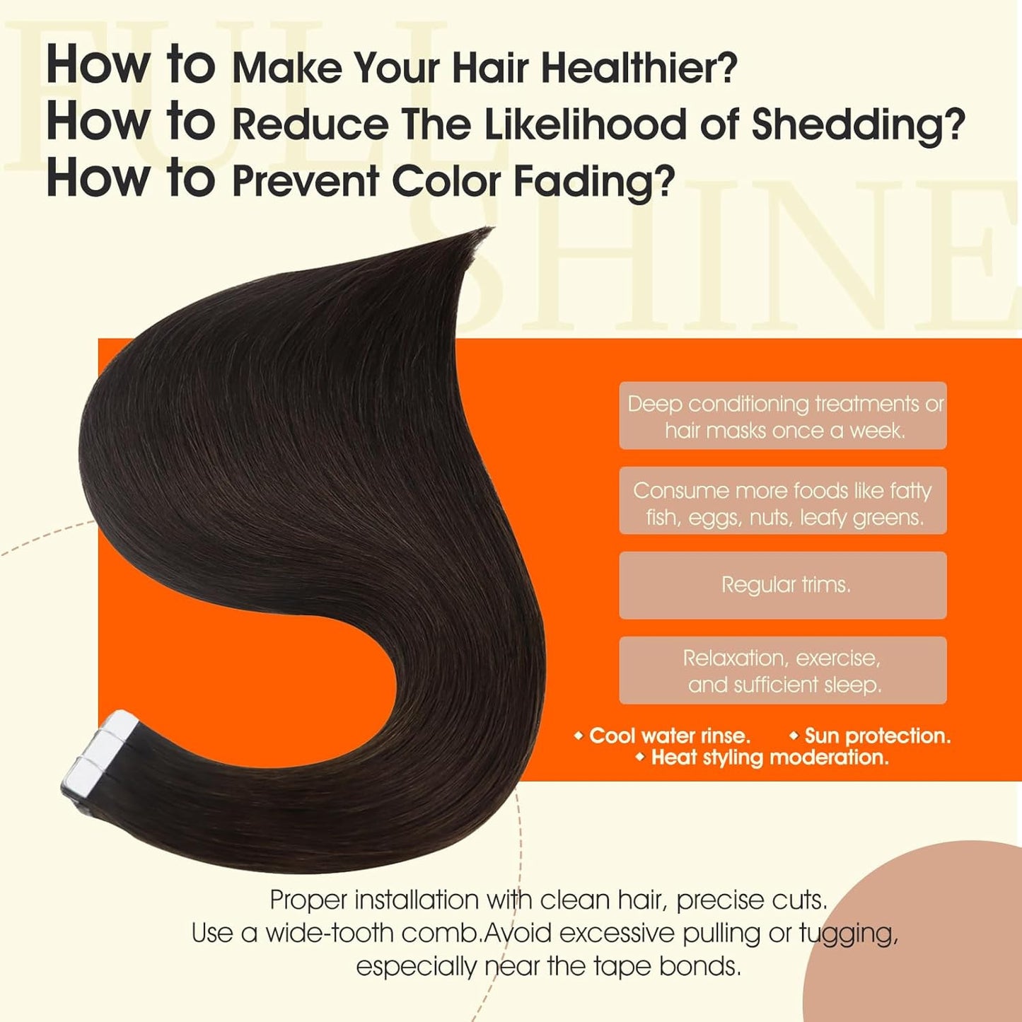 Tape Ins Real Human Hair Extensions 16Inch Dark Brown Color Seamless Tape in Ext