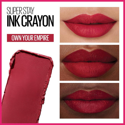 Super Stay Ink Crayon Lipstick Makeup, Precision Tip Matte Lip Crayon with Built