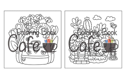 Tiny Gardens: Cute & Comfy Coloring Book for Adults and Teens Featuring Adorable