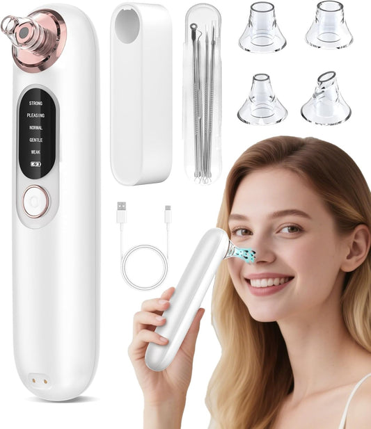 5-Speed Blackhead Remover for Sensitive Skin, Wireless Charging Face Pore Clea