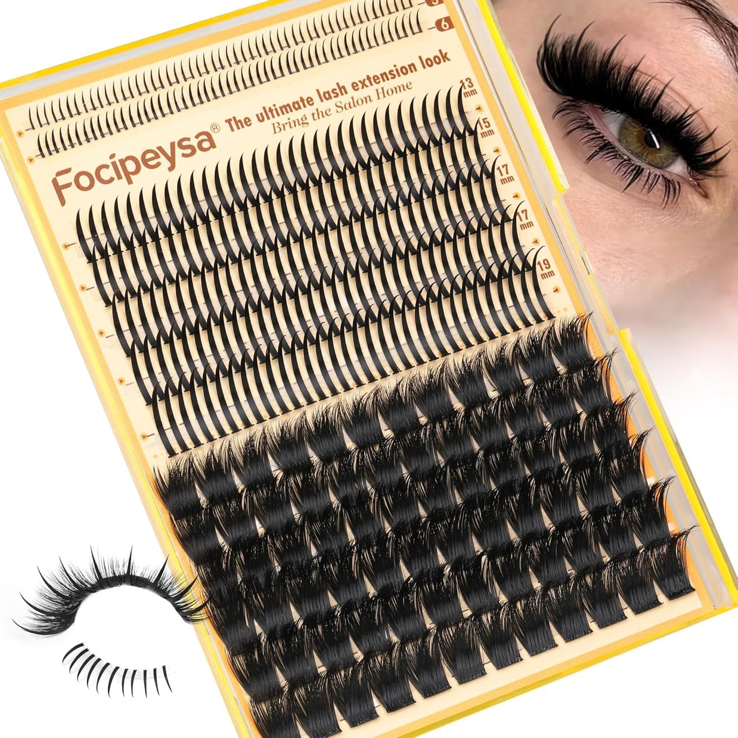 200D Lash Extensions with Bottom Lash Volume Eyelash Extensions 12-18Mm DIY Eyel
