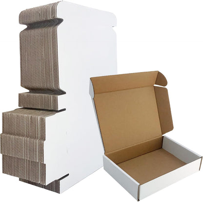 7X5X1.5 Inch White Shipping Boxes 50 Pack, Small Corrugated Cardboard Mailer Box