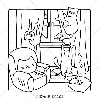 Naughty Cats: Cattitude Coloring Book for Adults and Teens (Cat & Dog Coloring B