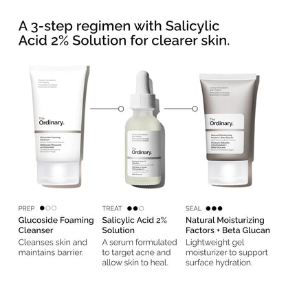 The Ordinary the Acne Set, 3-Step Skin Regimen with Glucoside Foaming Cleanser,
