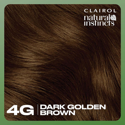 Natural Instincts Demi-Permanent Hair Dye, 4G Dark Golden Brown Hair Color, Pack