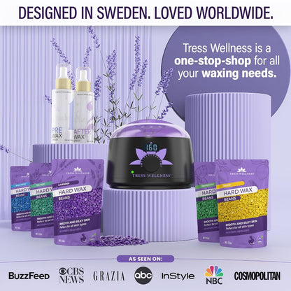 Waxing Kit for Sensitive Skin, Safe for Face & Skin, Prep & Aftercare Spray, Eas