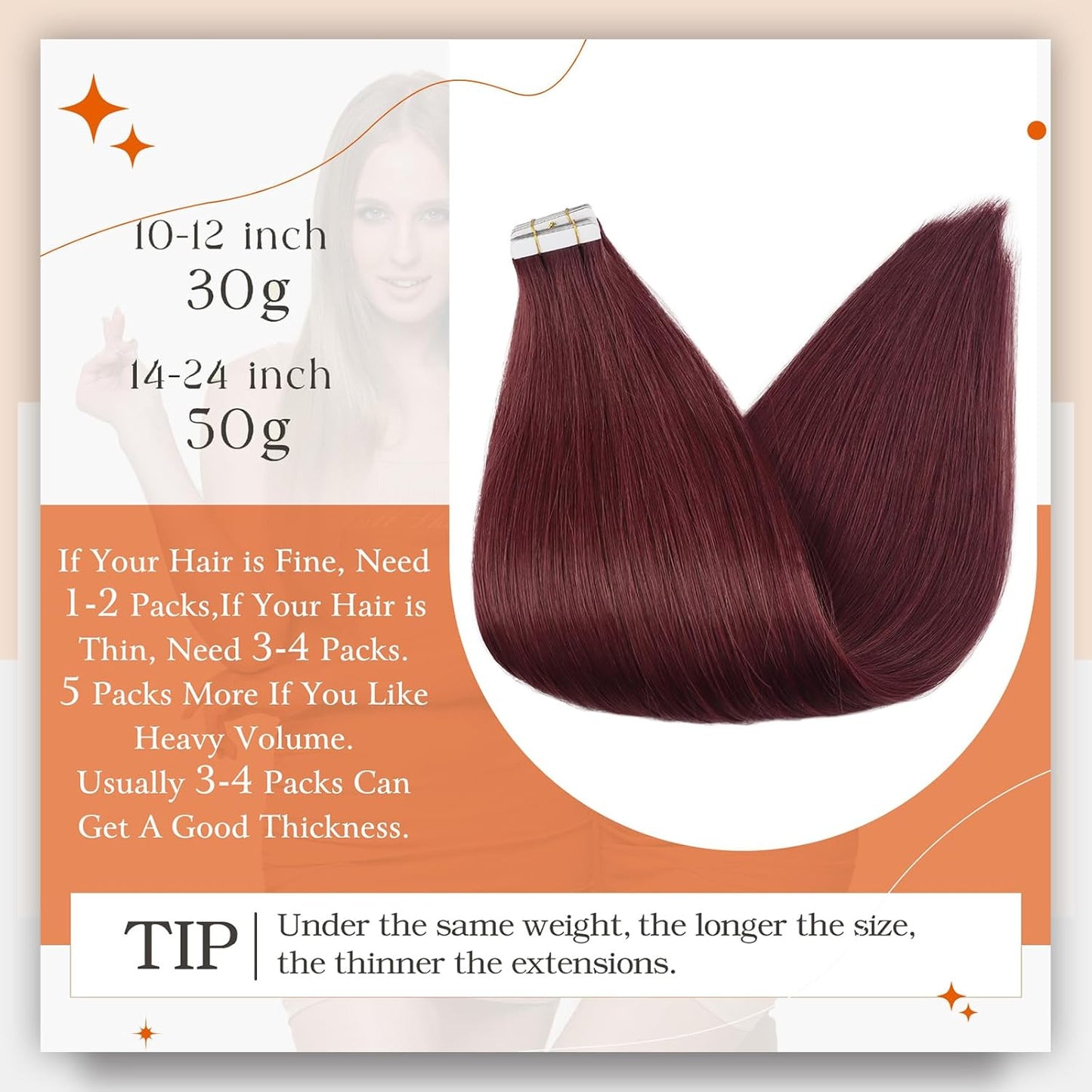 Tape Ins Human Hair Extensions Wine Red 99J Seamless Skin Weft Tape in Hair Exte