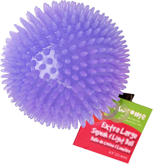 4.5” Spiky Squeak & Light Ball Dog Toy - Extra Large, Cleans Teeth and Promotes