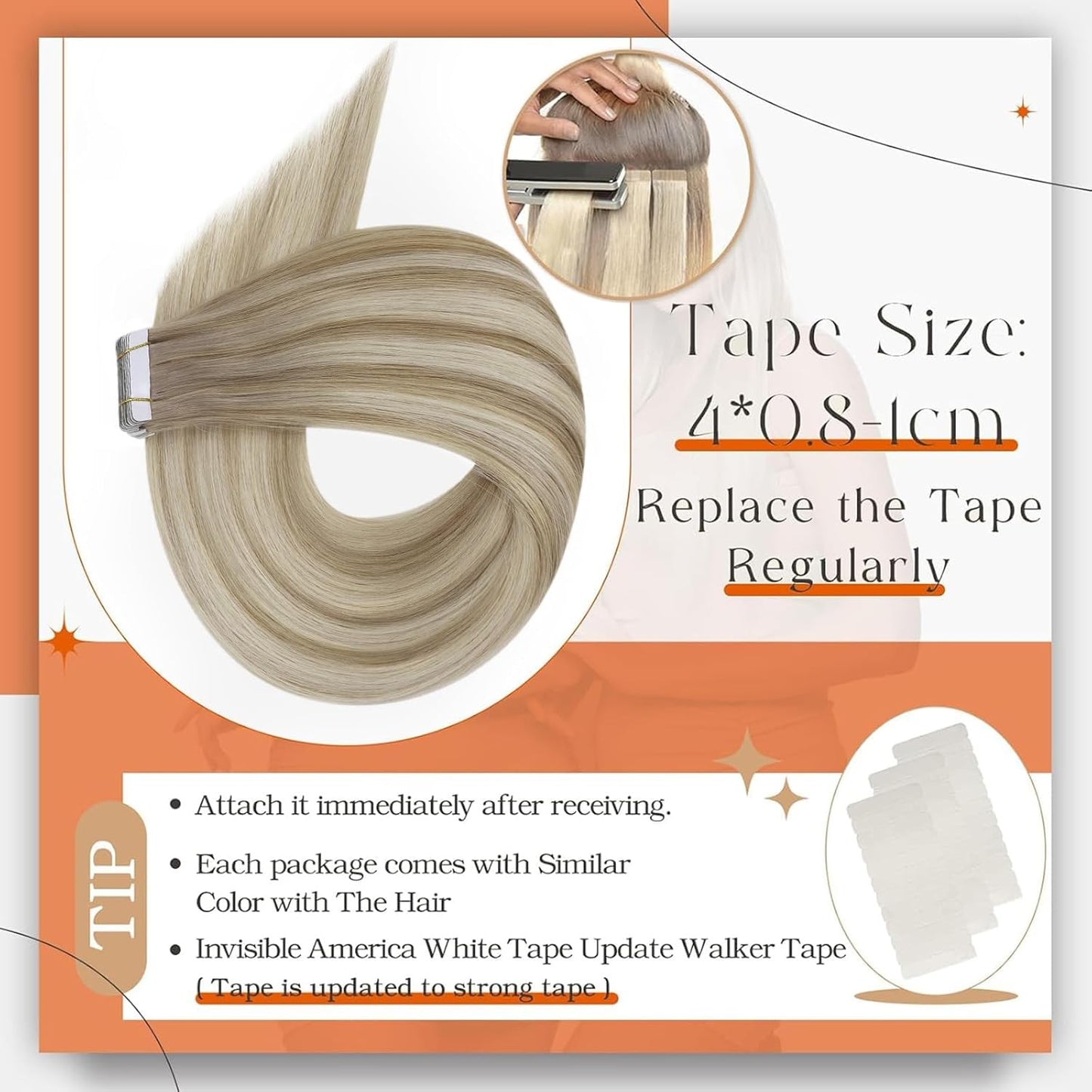 Tape in Hair Extensions 20Inch Tape in Extensions Color 19/8/60 Grey Fading to A