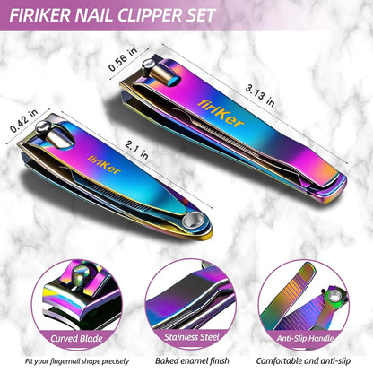 Nail Clipper Set, Sturdy Stainless Steel Fingernails & Toenails Clippers & Nail