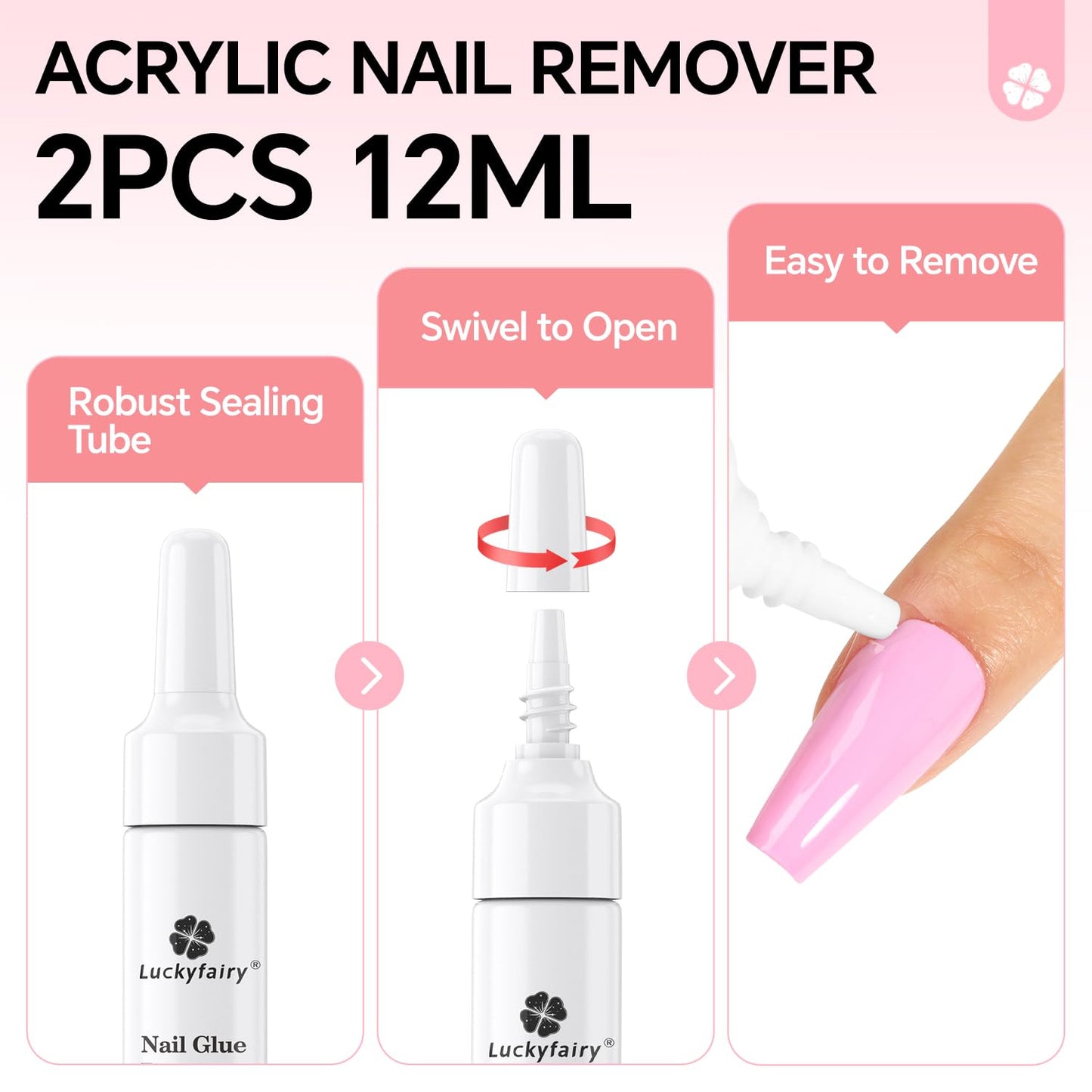 Nail Glue Remover for Press on Nails Semi Solid Nail Glue Acetone-Free, Not for
