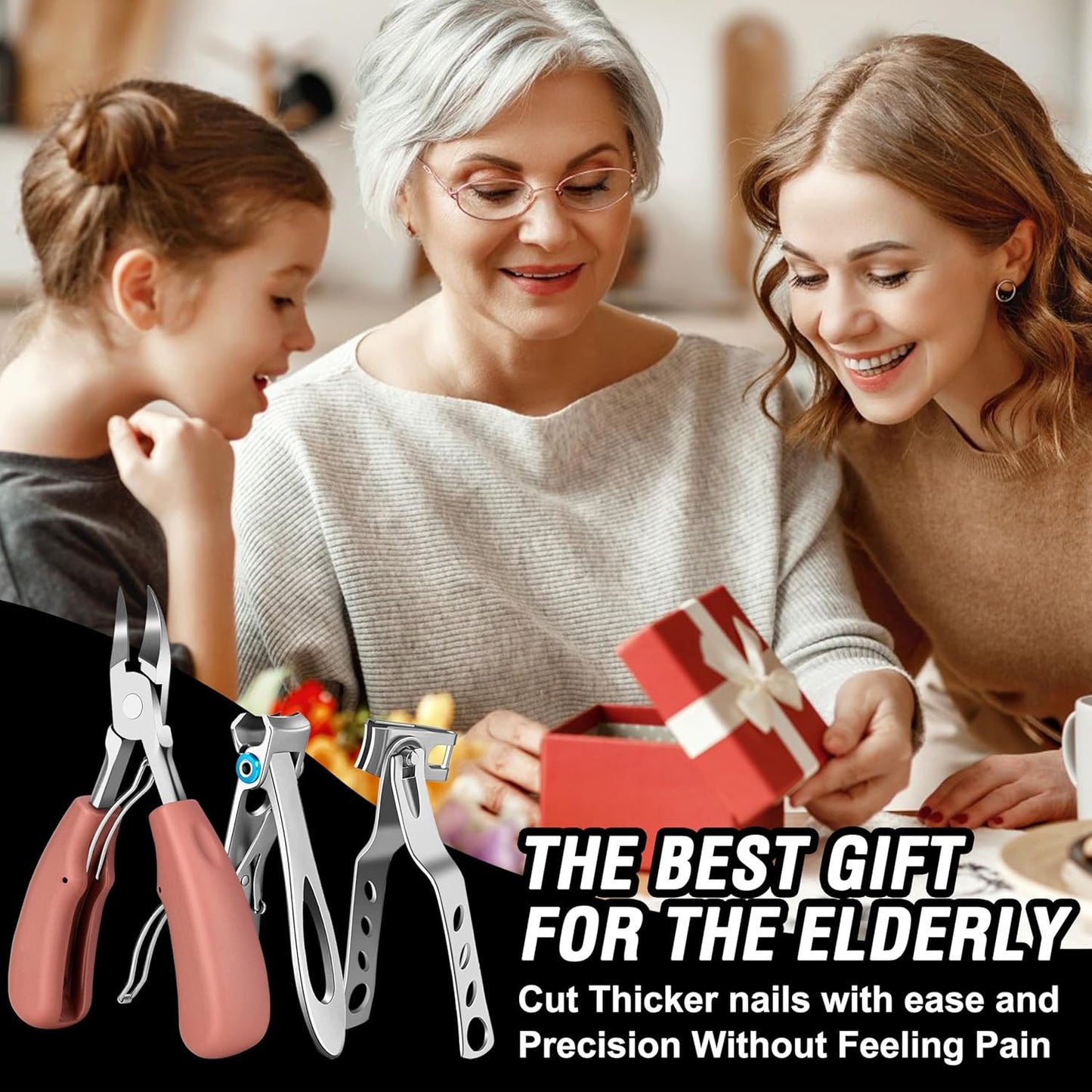 Toenail Clippers for Seniors Thick Toenails,  Heavy Duty Toe Nail Clippers Adult