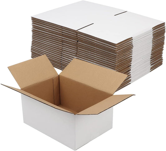 10X7X5 Inches Small White Shipping Boxes Set of 25, Sturdy Cardboard Boxes for S