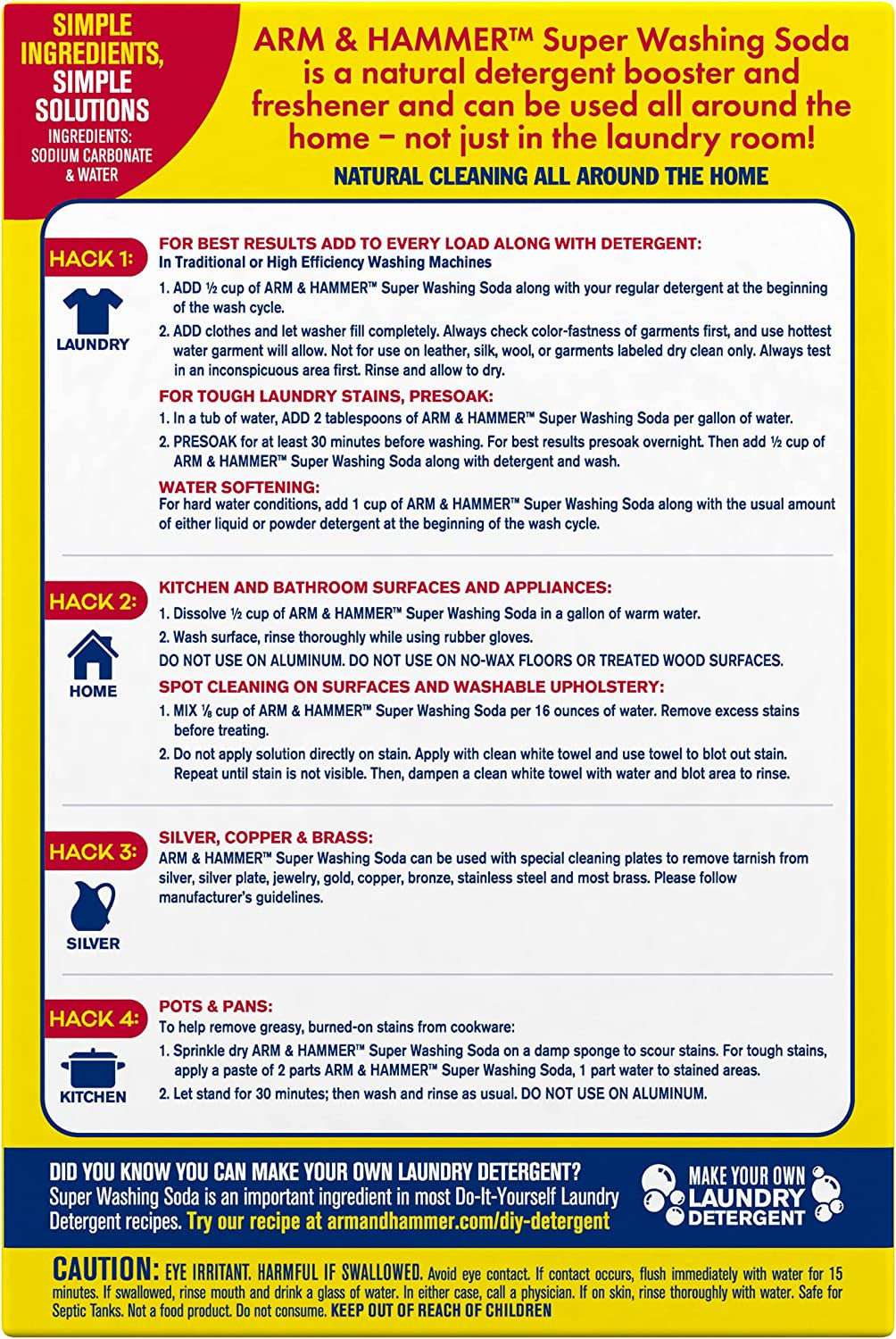 Super Washing Soda Household Cleaner and Laundry Booster, 55 Oz Box