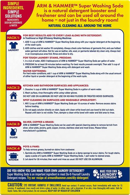 Super Washing Soda Household Cleaner and Laundry Booster, 55 Oz Box