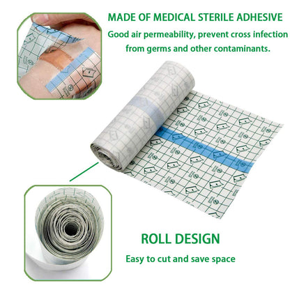 Tattoo Aftercare Bandage Roll 6"X10 Yard - Waterproof Transparent Film for Initi