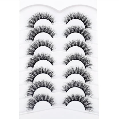 Natural False Eyelashes Cat Eye Look Wispy Clusters 8D Volume Fake Eyelashes Fau