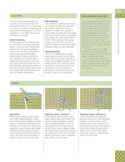 Tunisian Crochet Stitch Dictionary: 150 Essential Stitches with Actual-Size Swat
