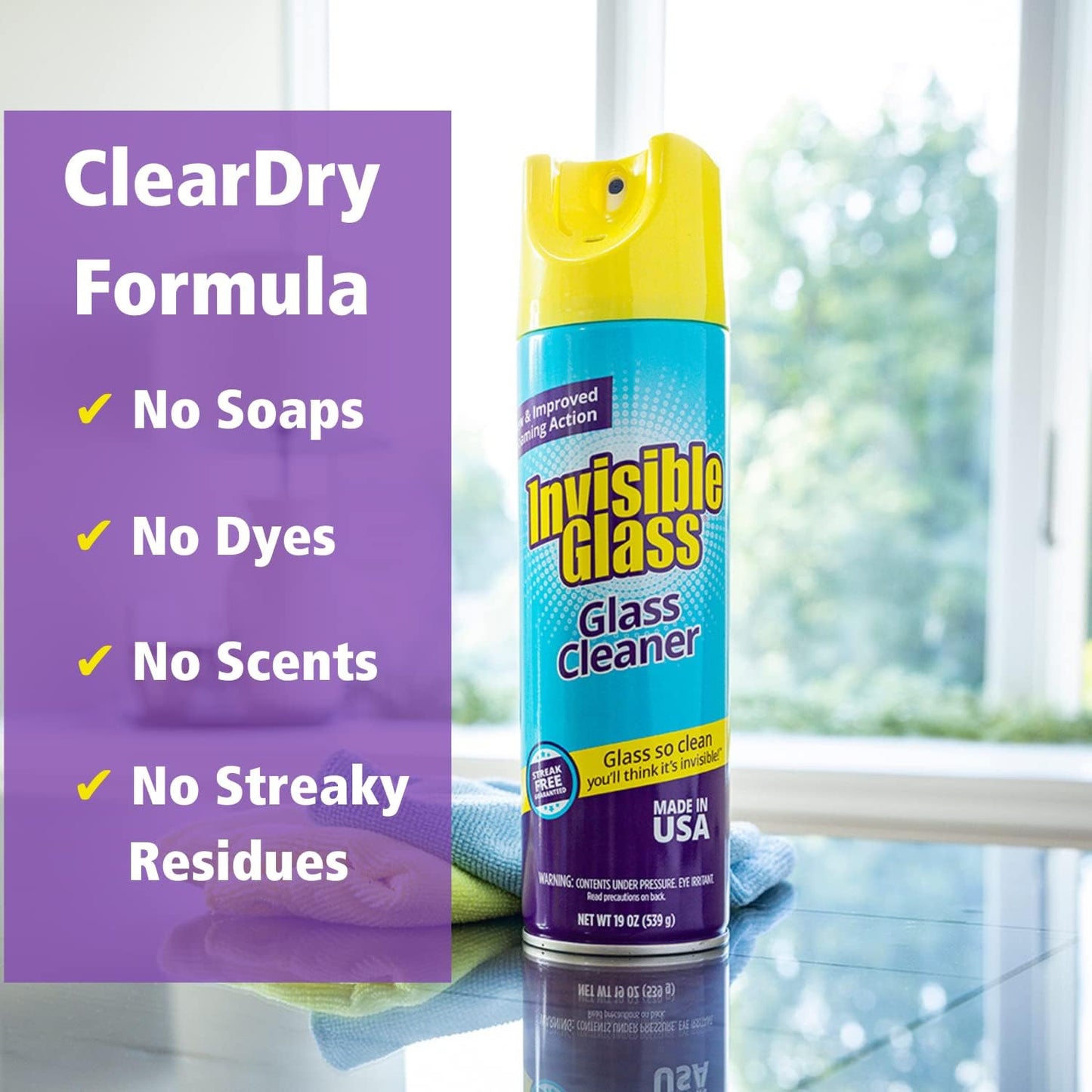 91160 Premium Glass and Window Cleaner for Auto and Home Cleans Glass, Windows,