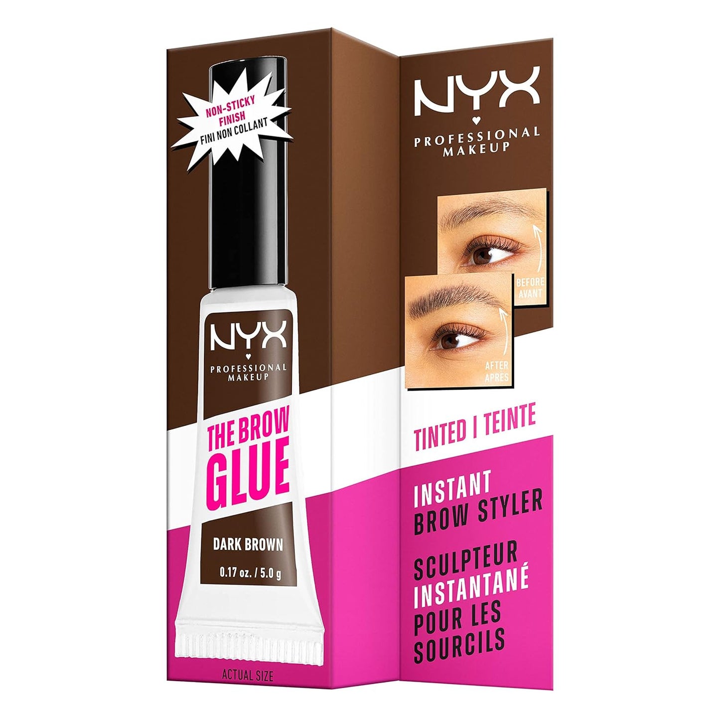 the Brow Glue, Extreme Hold Tinted Eyebrow Gel - Dark Brown