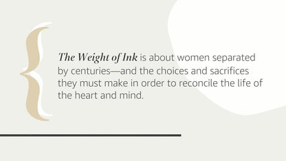 The Weight of Ink: a Historical Fiction Novel of Women, History, and Jewish Iden